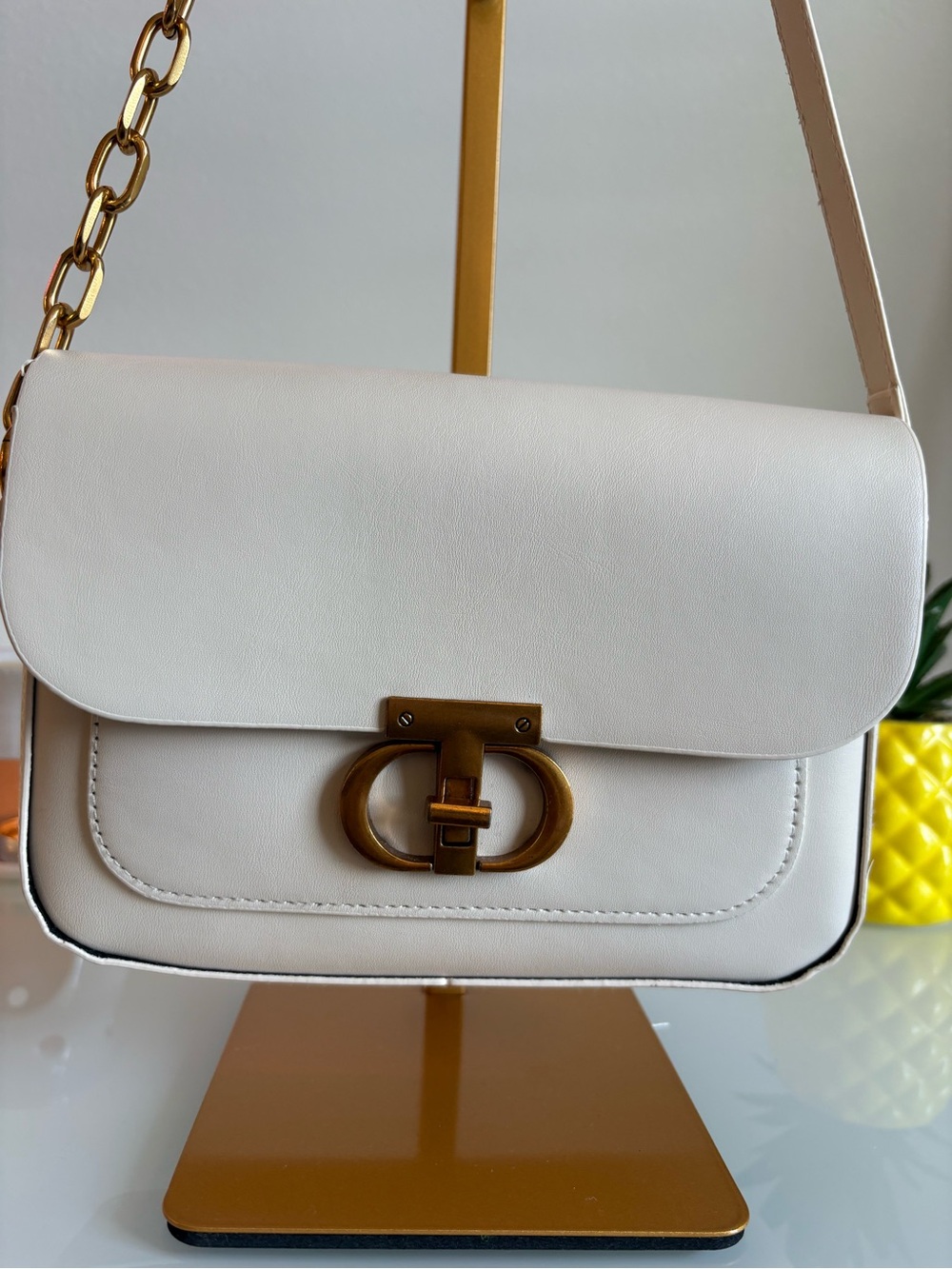Classic Cream Crossbody Bag with Gold Hardware - Picture 2 of 2